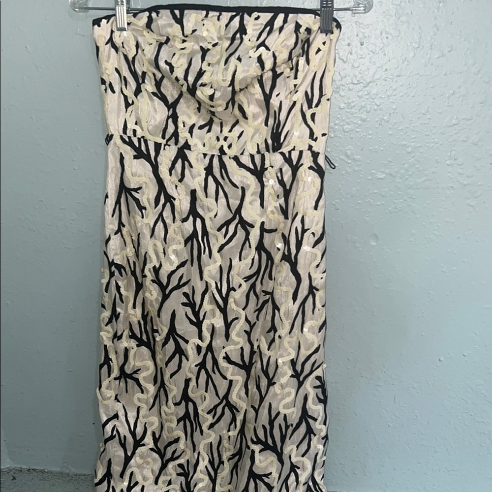 Moulinette Soeurs Black and White Maxi Pencil Skirt Cocktail